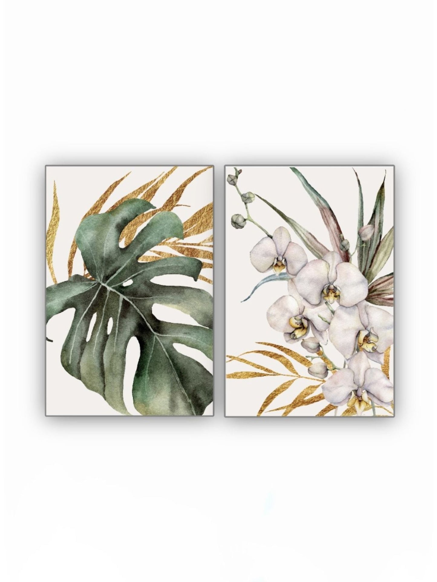 Cuadro Decorativo tipo Marmol Planta Orquidea Gold 40 x 40