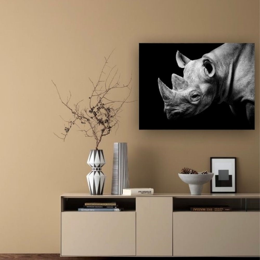 Cuadro Decorativo tipo Marmol Cara Rinoceronte 90 x 120