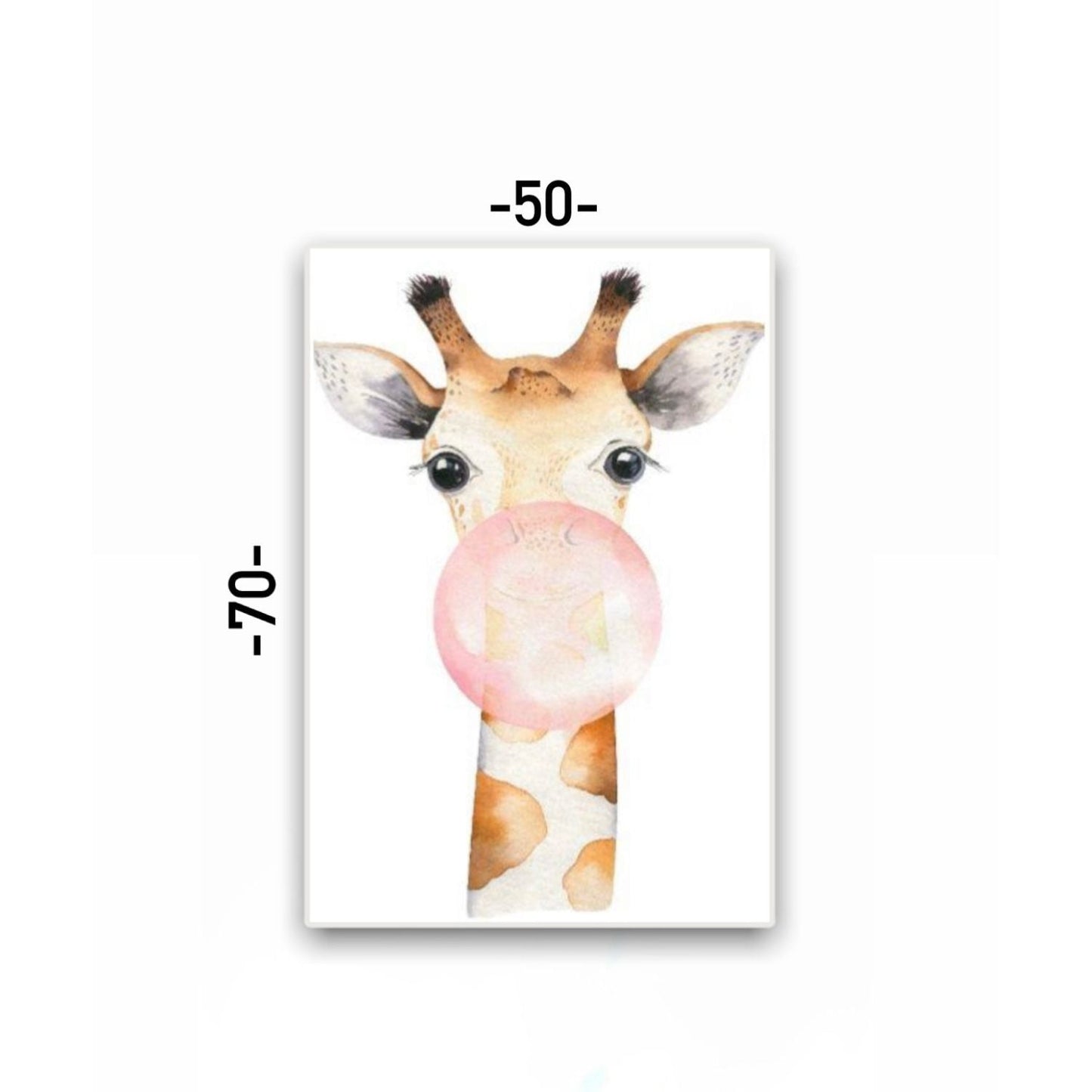 Cuadro Decorativo tipo Marmol Jirafa Chicle Kids 70 x 50