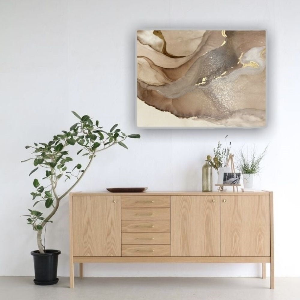 Cuadro Decorativo tipo Marmol Gold 50 x 70