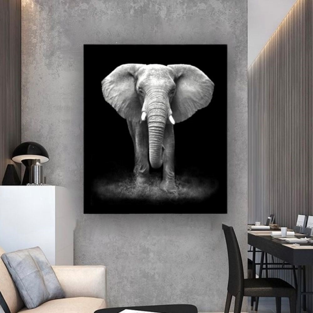 Cuadro Decorativo tipo Marmol Elefante Black 70 x 50
