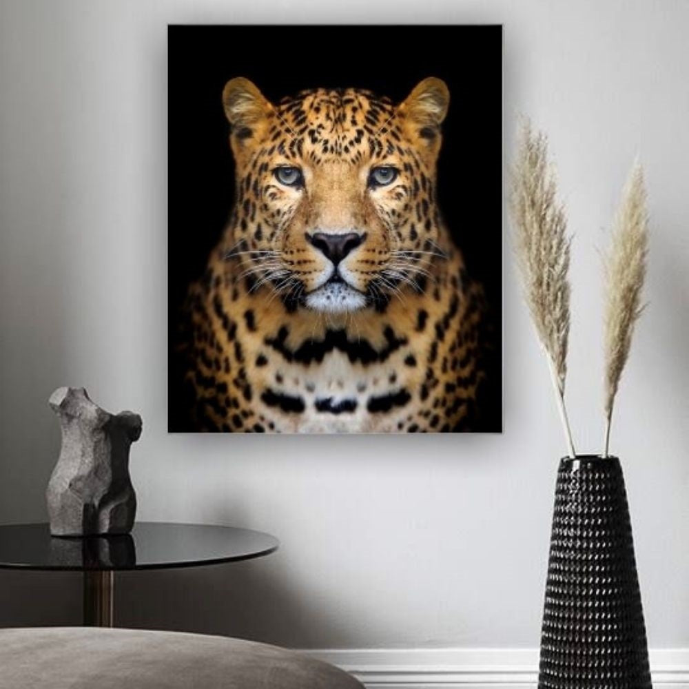 Cuadro Decorativo tipo Marmol Cara Leopardo Rafe 70 x 50