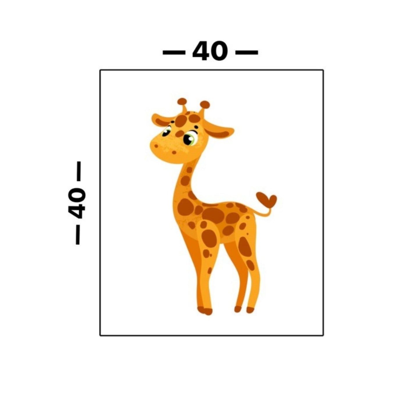 Cuadro Decorativo tipo Marmol Jirafa Kids 40 x 40