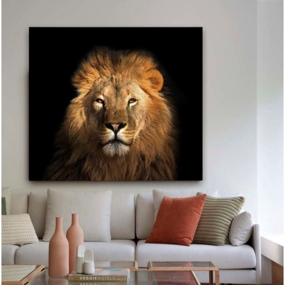 Cuadro Decorativo tipo Marmol Cara Leon Rafe 50 x 70