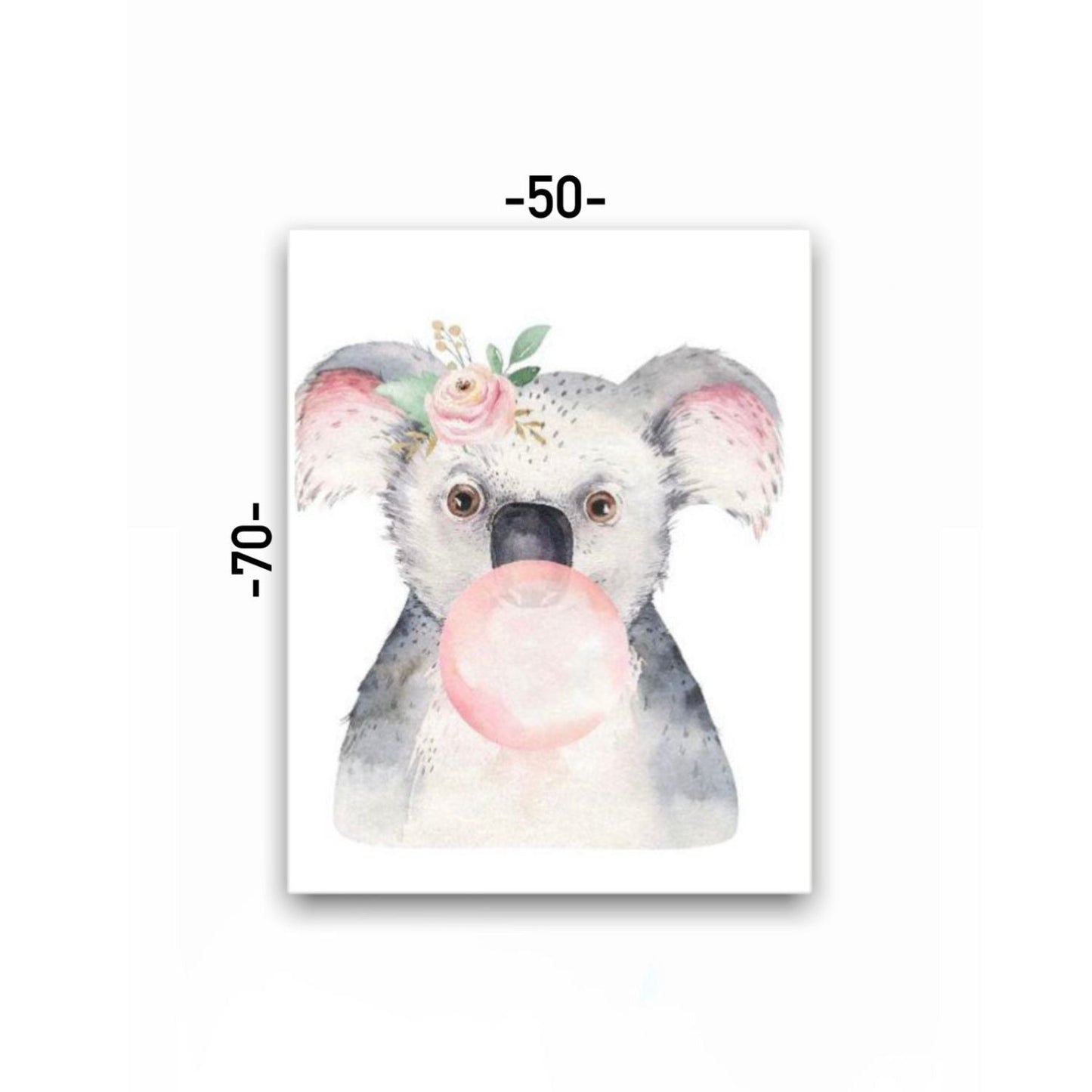 Cuadro Decorativo tipo Marmol Koala Chicle Kids 70 x 50