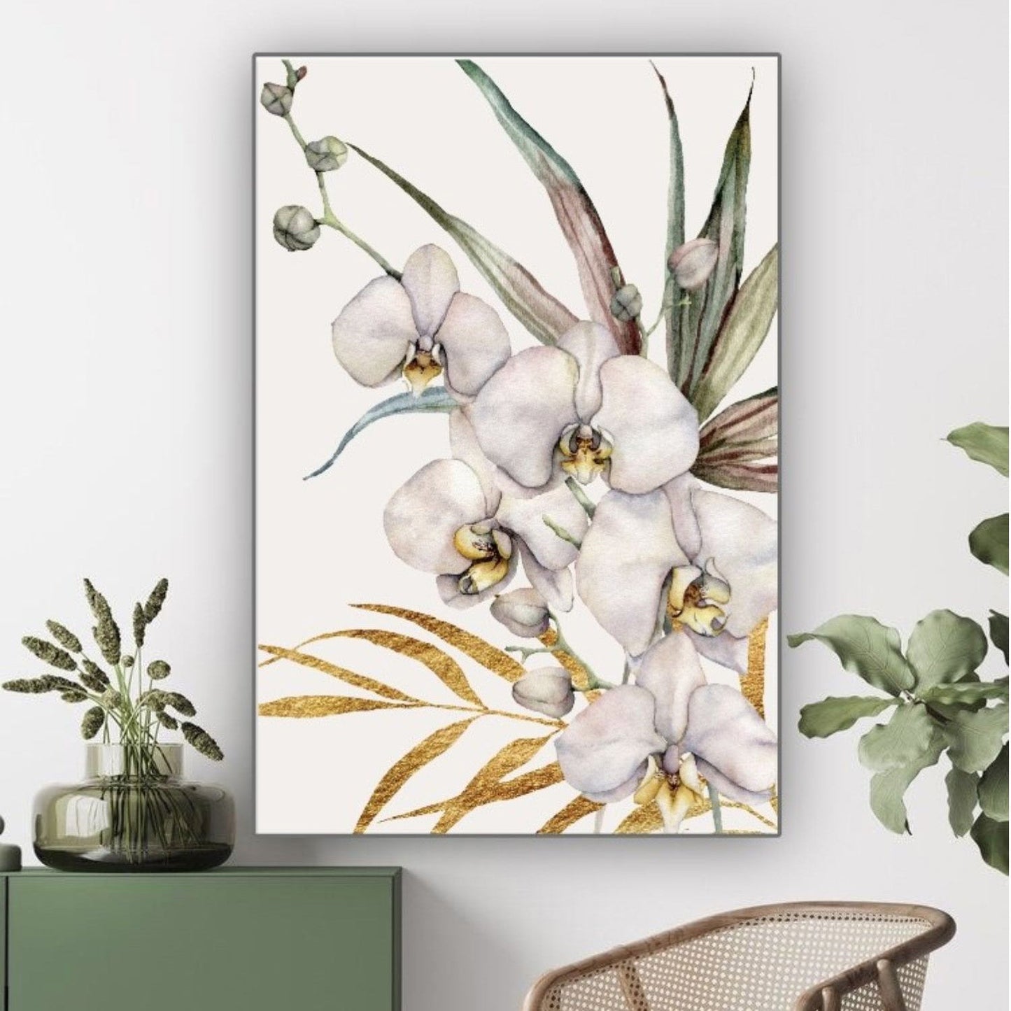Cuadro Decorativo tipo Marmol Orquidea Gold 120 x 90