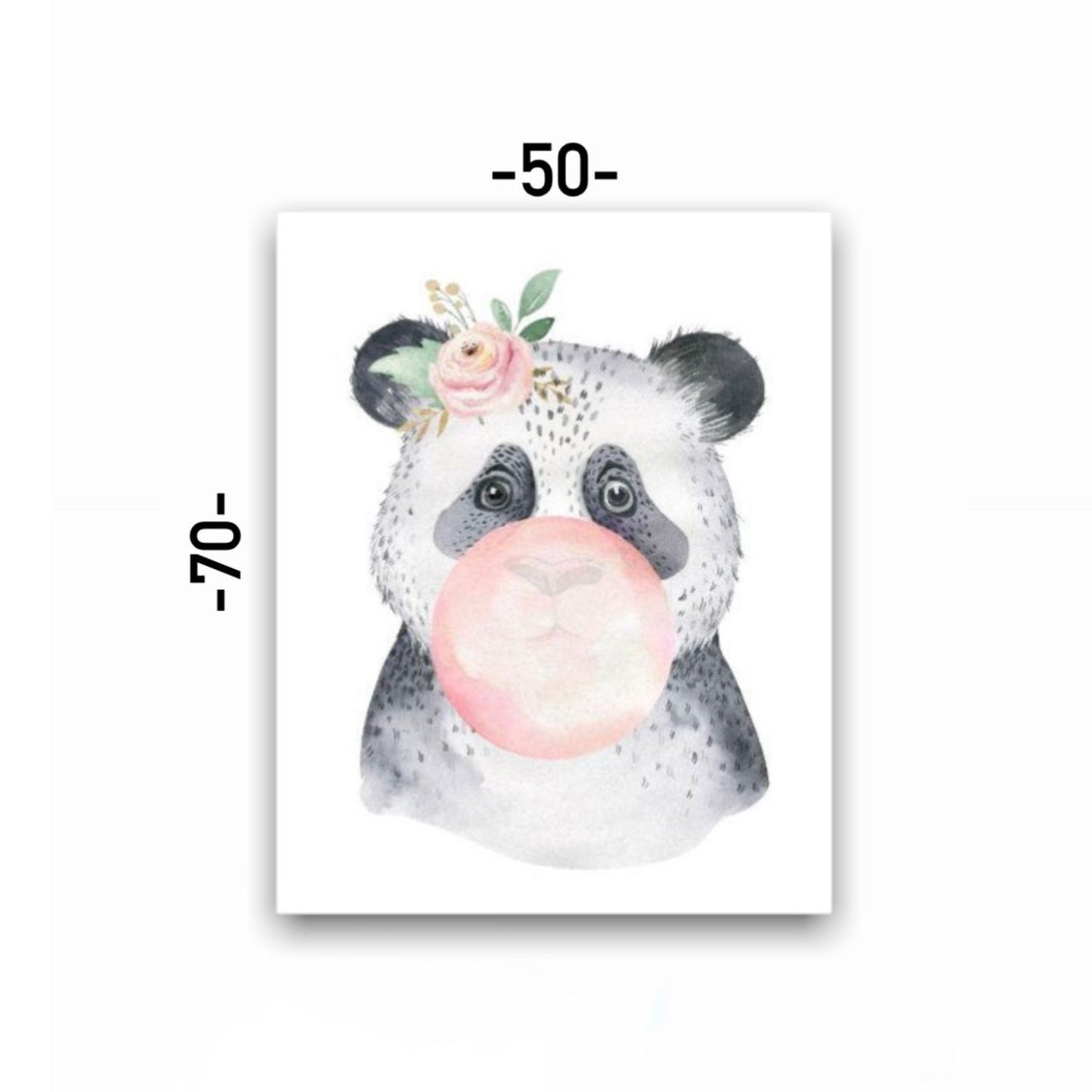 Cuadro en MDF tipo Marmol Oso Panda Chicle Kids