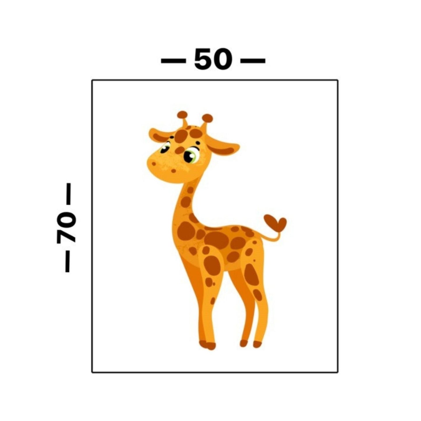 Cuadro Decorativo tipo Marmol Jirafa Kids 70 x 50