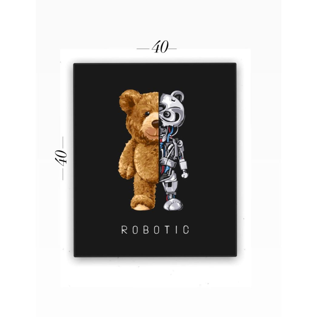 Cuadro Decorativo tipo Marmol Oso Robotic 40 x 40