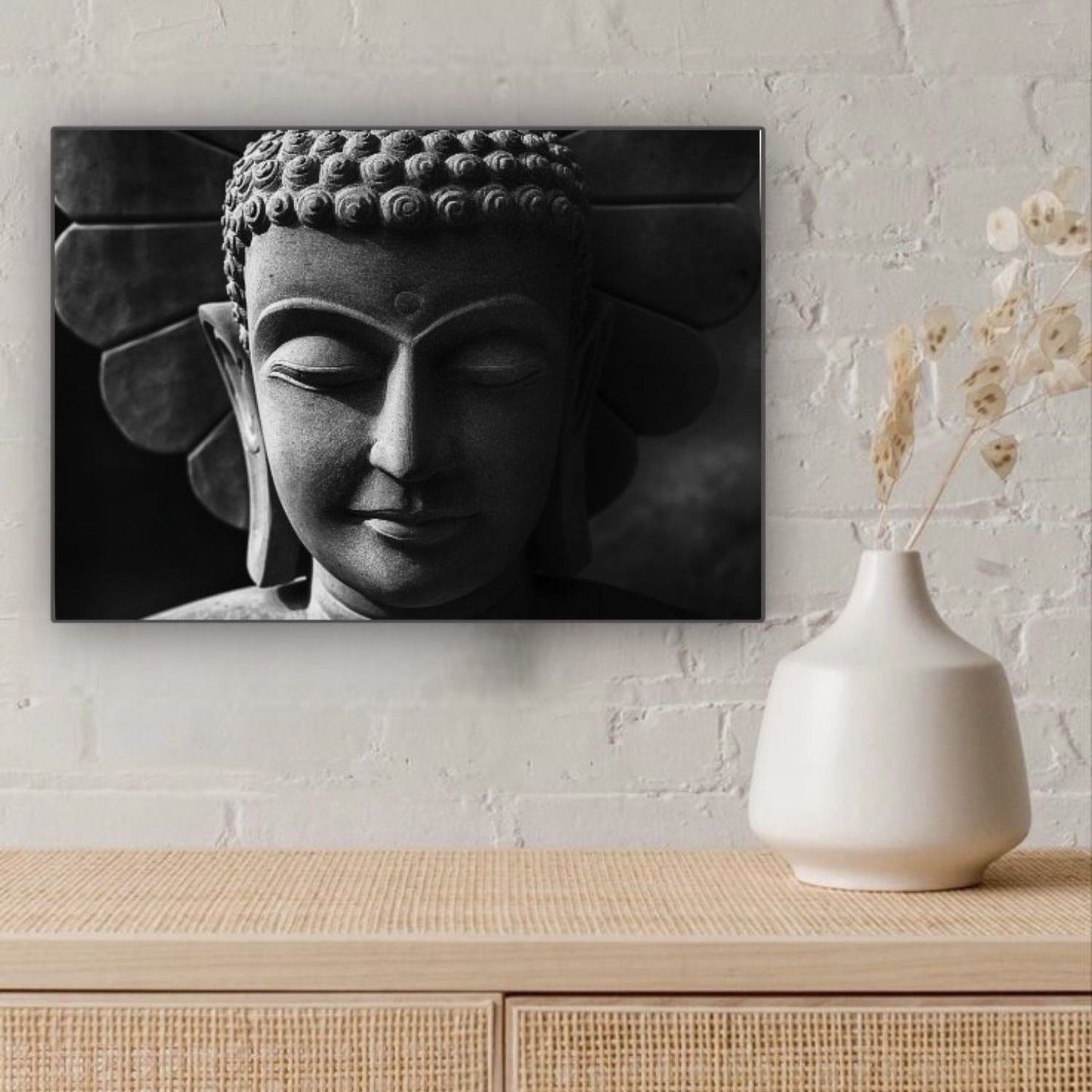 Cuadro Decorativo tipo Marmol Buddha Black 40 x 40