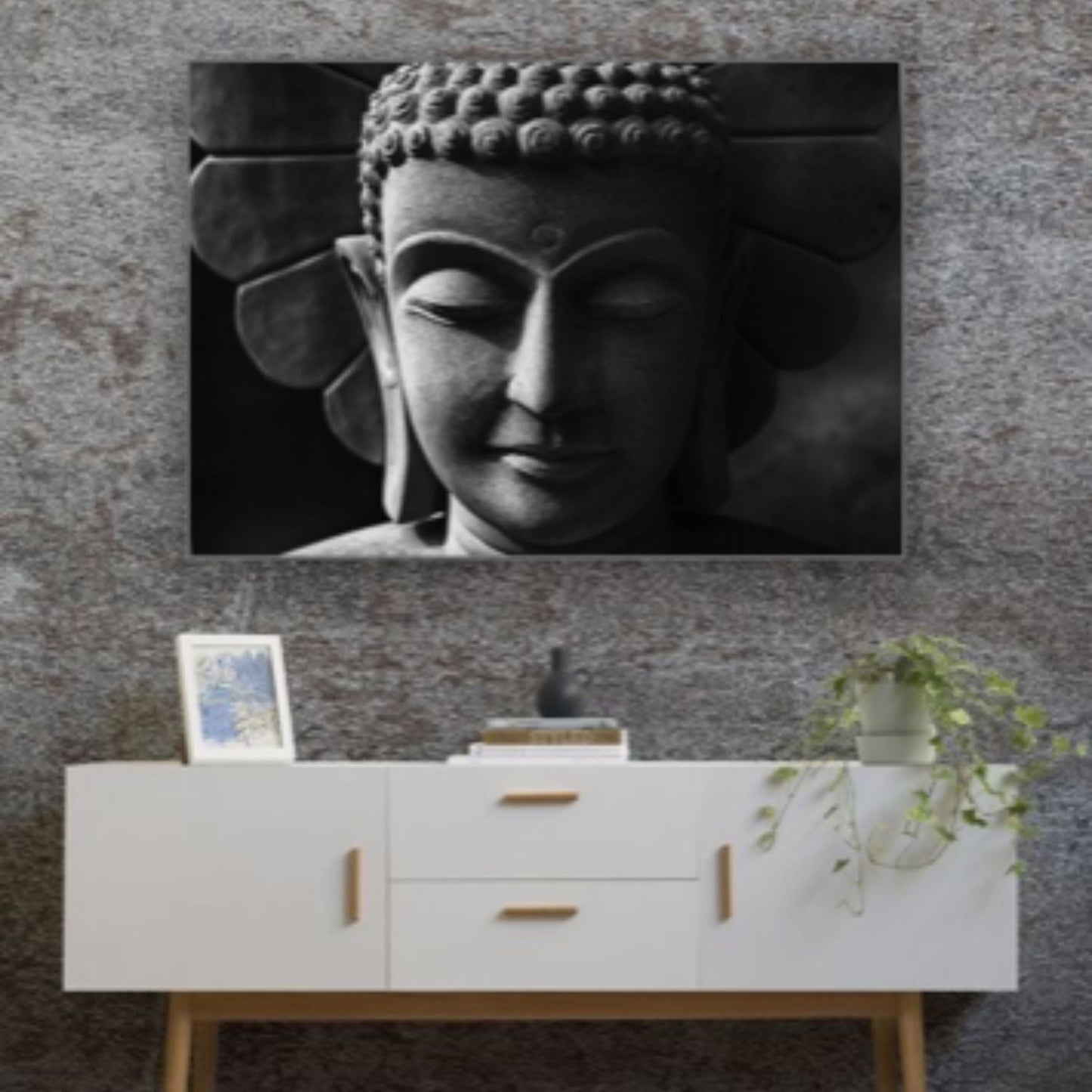 Cuadro Decorativo tipo Marmol Buddha Black 50 x 70