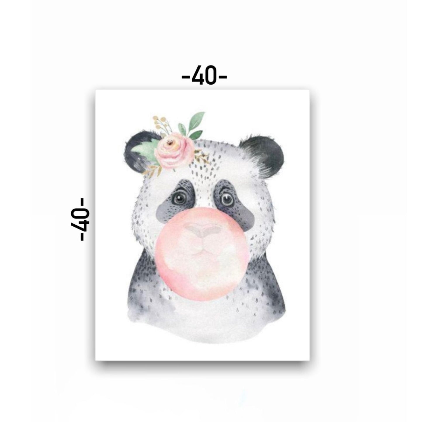Cuadro en MDF tipo Marmol Oso Panda Kids