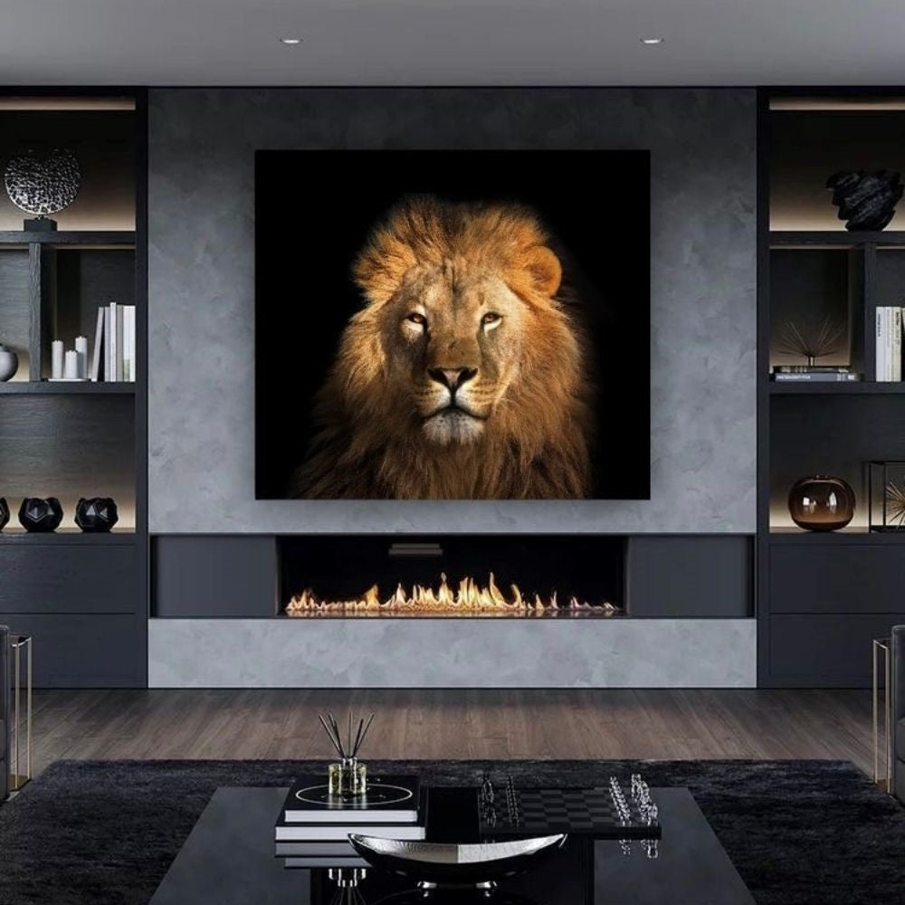 Cuadro Decorativo tipo Marmol Cara Leon Rafe 120 x 180