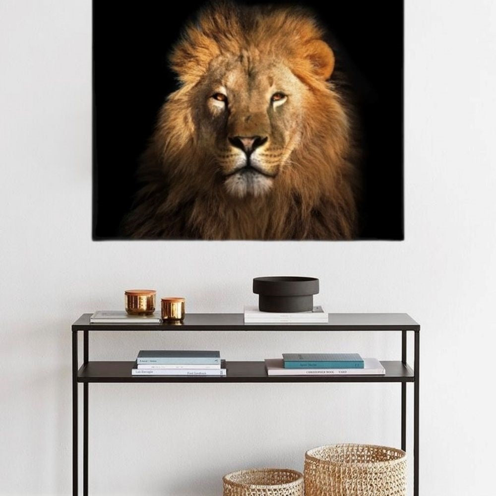 Cuadro Decorativo tipo Marmol Cara Leon Rafe 90 x 120