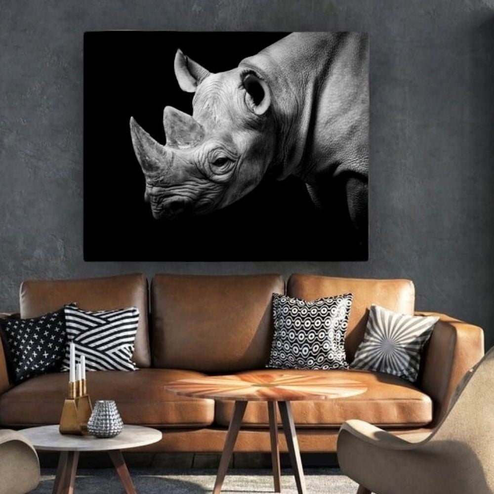 Cuadro Decorativo tipo Marmol Cara Rinoceronte 50 x 70