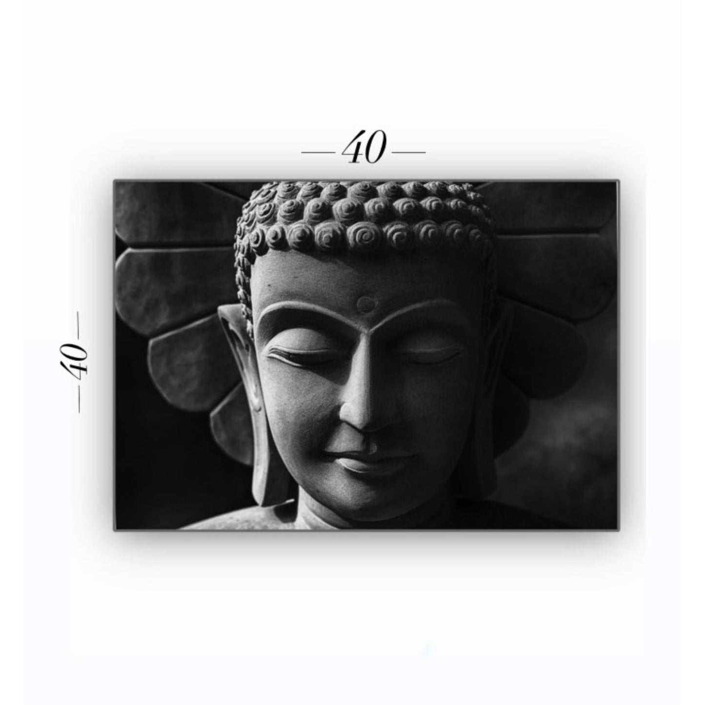 Cuadro Decorativo tipo Marmol Buddha Black 40 x 40