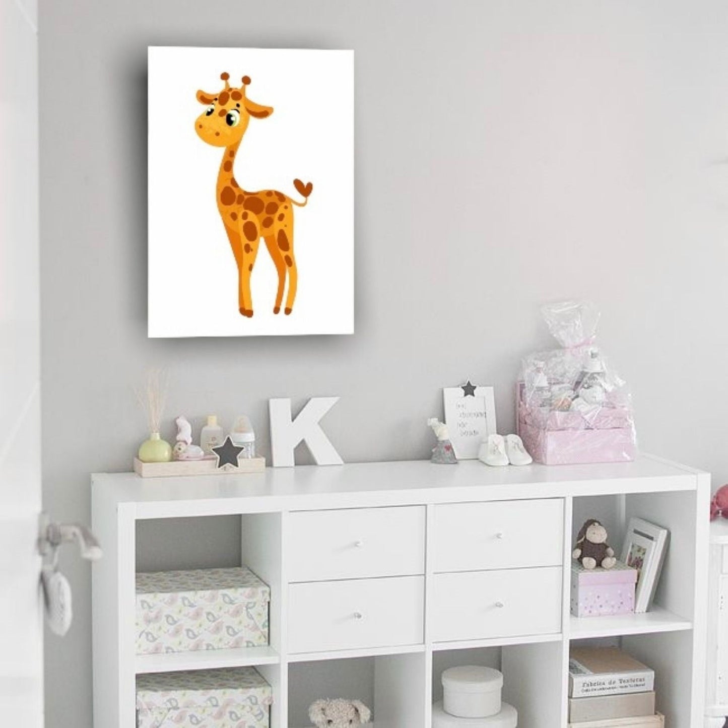 Cuadro Decorativo tipo Marmol Jirafa Kids 40 x 40