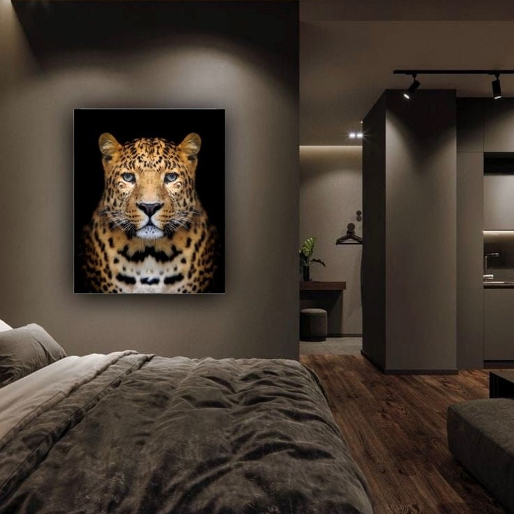 Cuadro Decorativo tipo Marmol Cara Leopardo Rafe 70 x 50