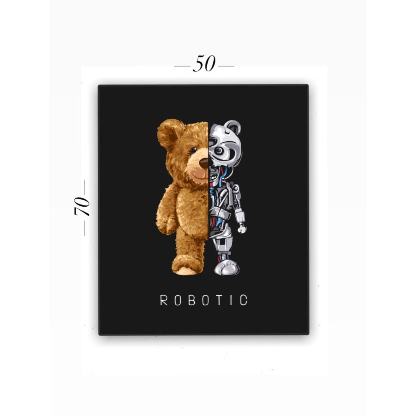 Cuadro Decorativo tipo Marmol Oso Robotic 70 x 50