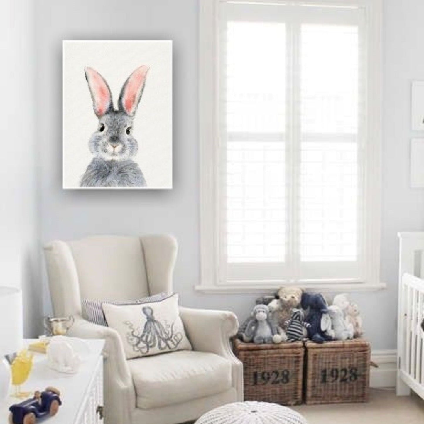 Cuadro Decorativo tipo Marmol Conejito Kids 70 x 50