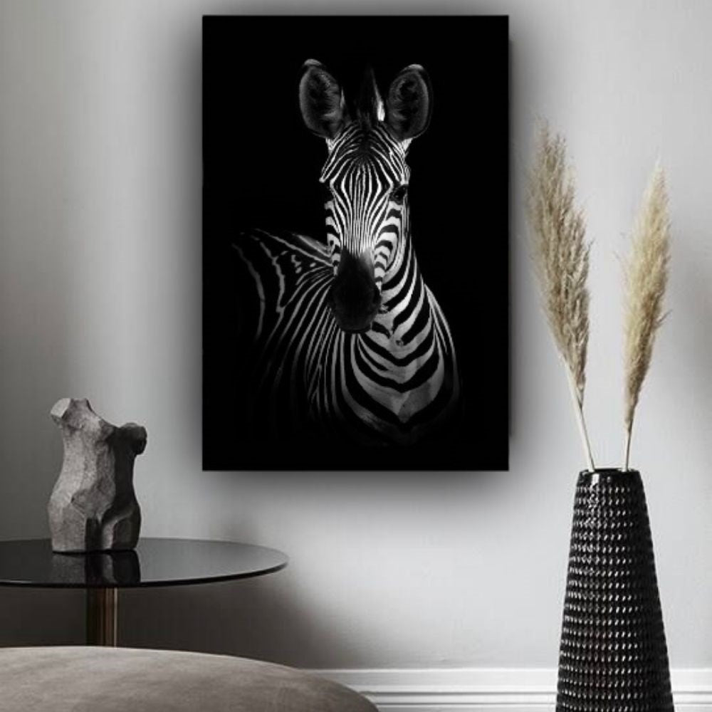 Cuadro Decorativo tipo Marmol Zebra Black 70 x 50