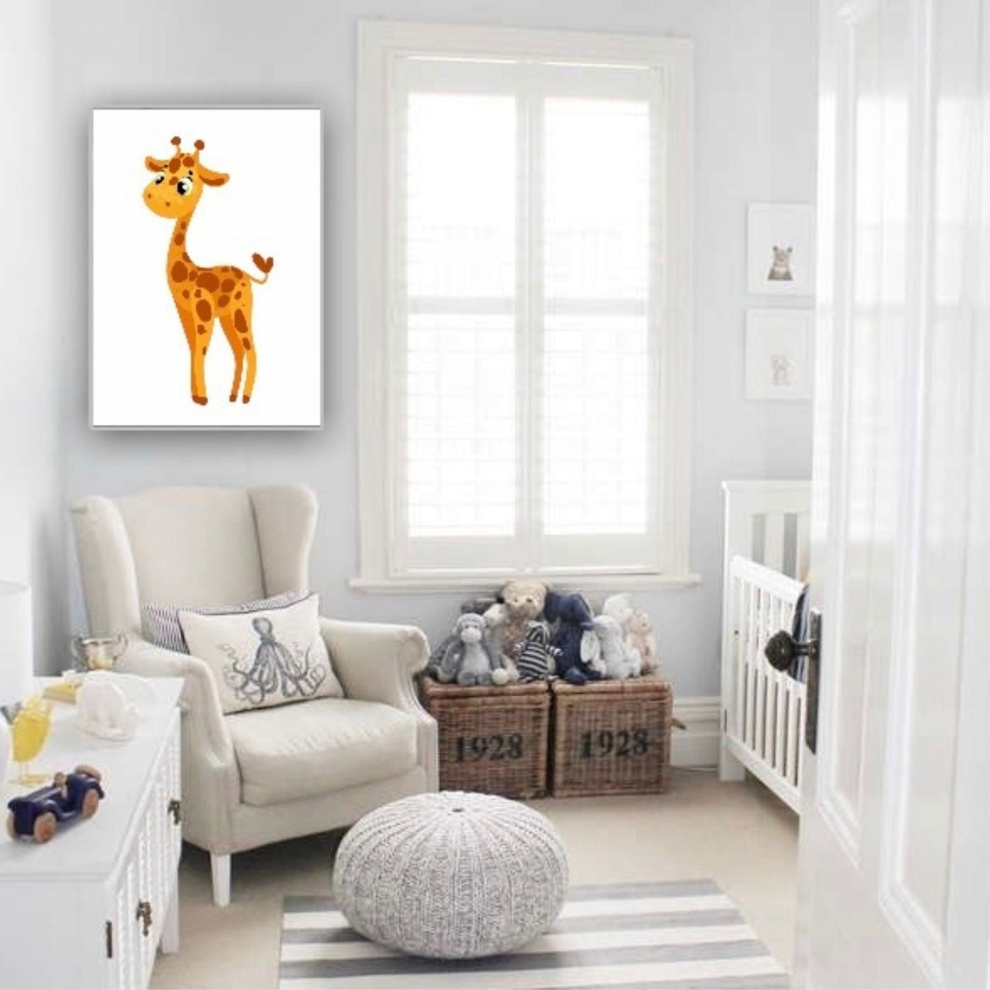 Cuadro Decorativo tipo Marmol Jirafa Kids 70 x 50