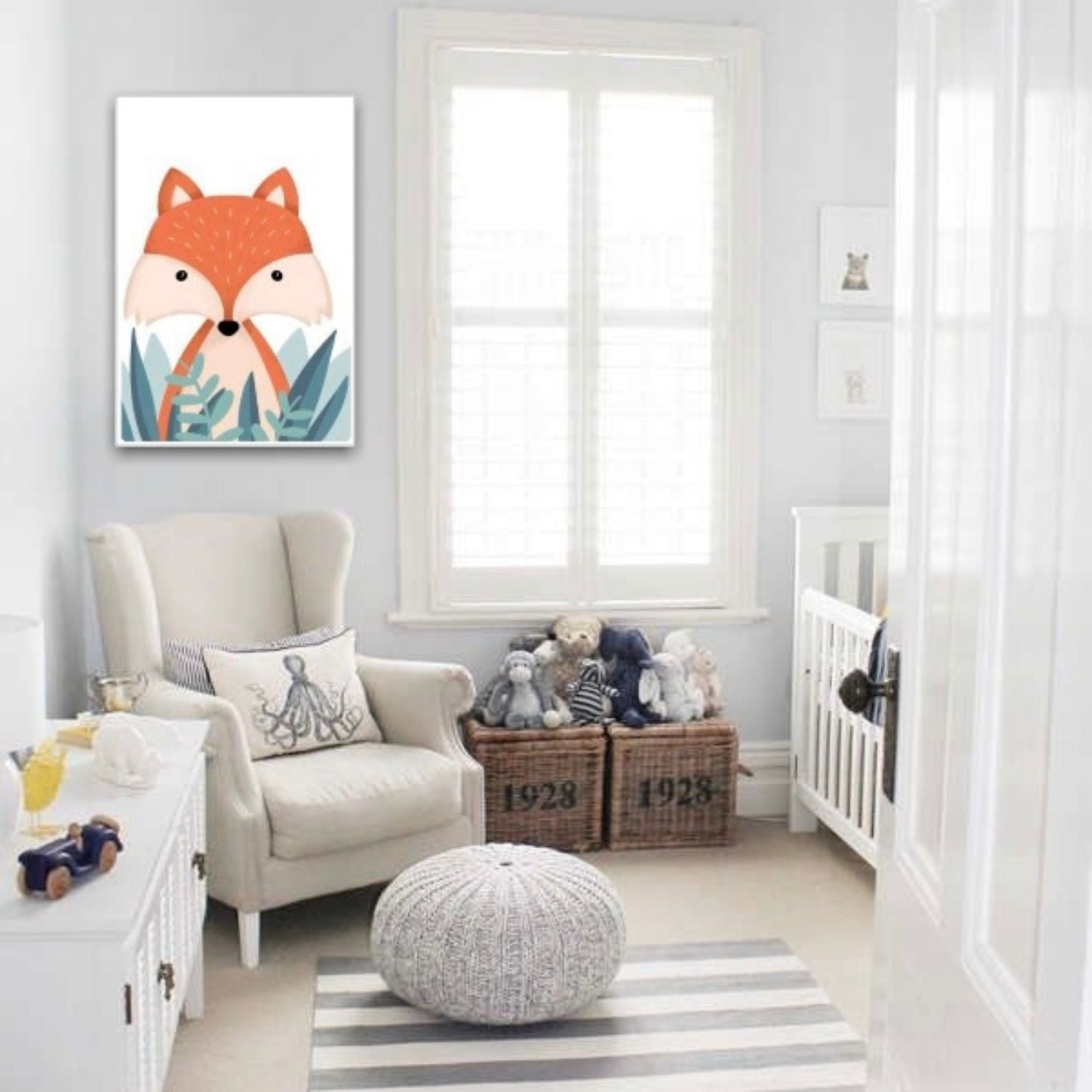 Cuadro Decorativo tipo Marmol Zorrito Kids 70 x 50