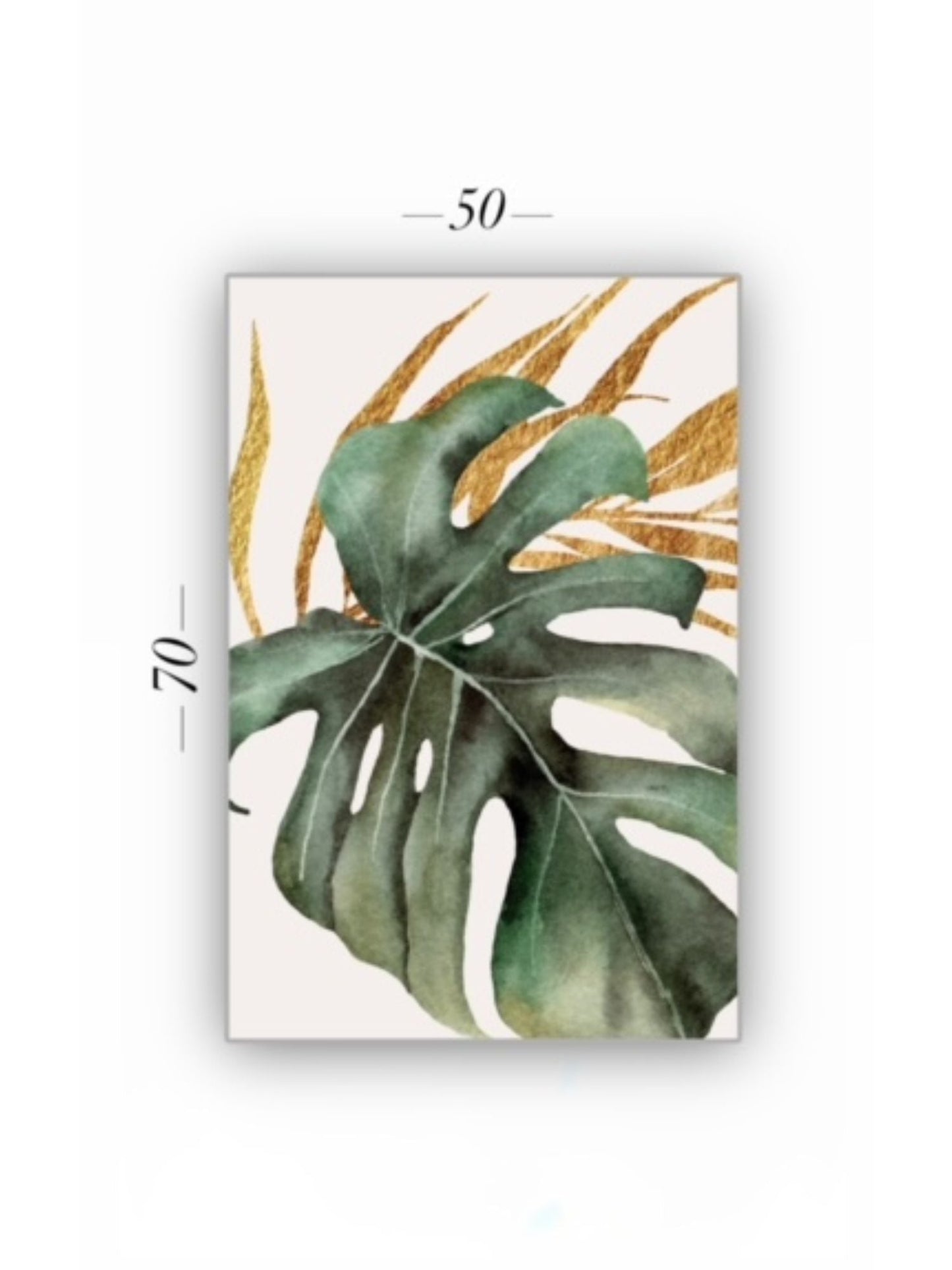 Cuadro Decorativo tipo Marmol Planta Gold 70 x 50