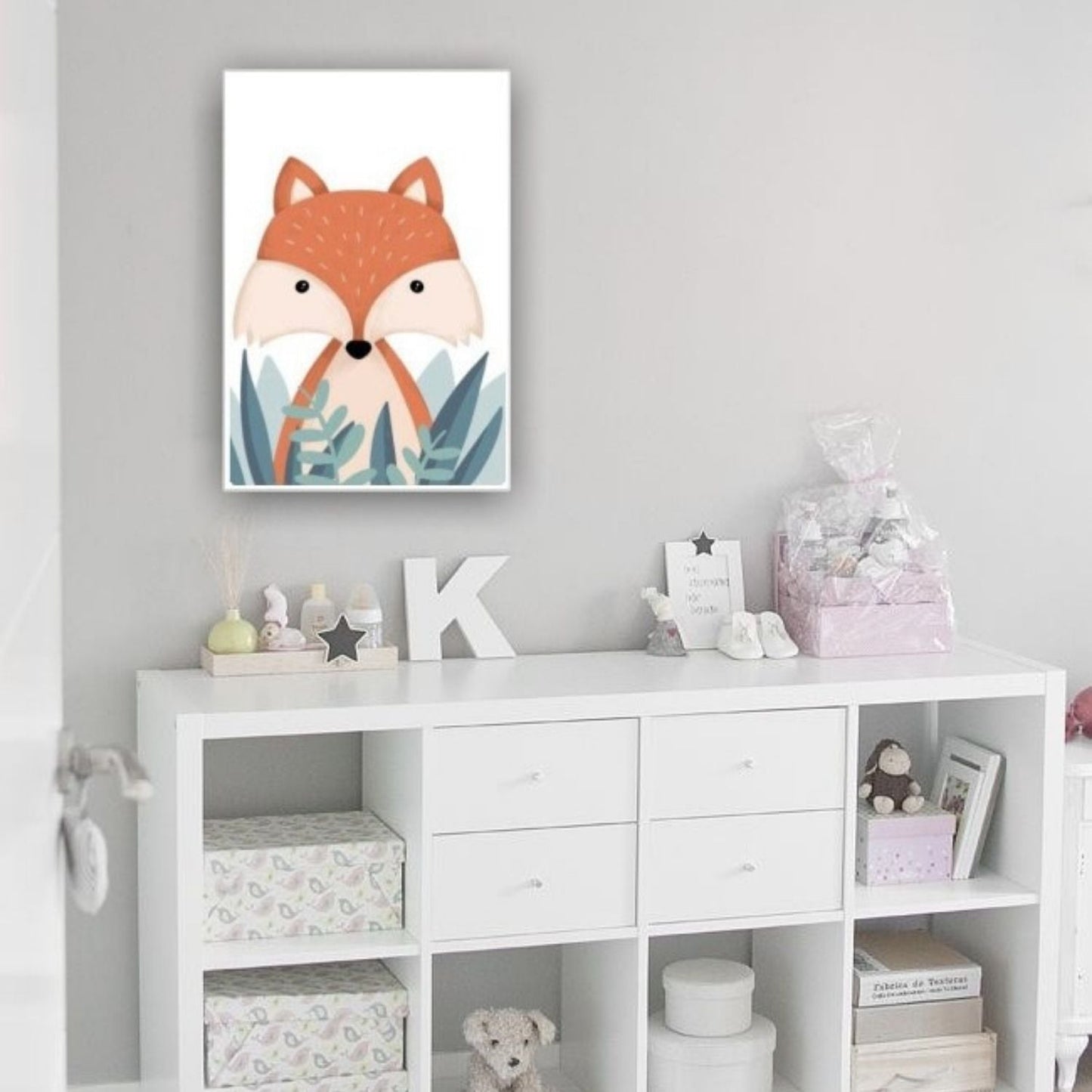 Cuadro Decorativo tipo Marmol Zorrito Kids 40 x 40
