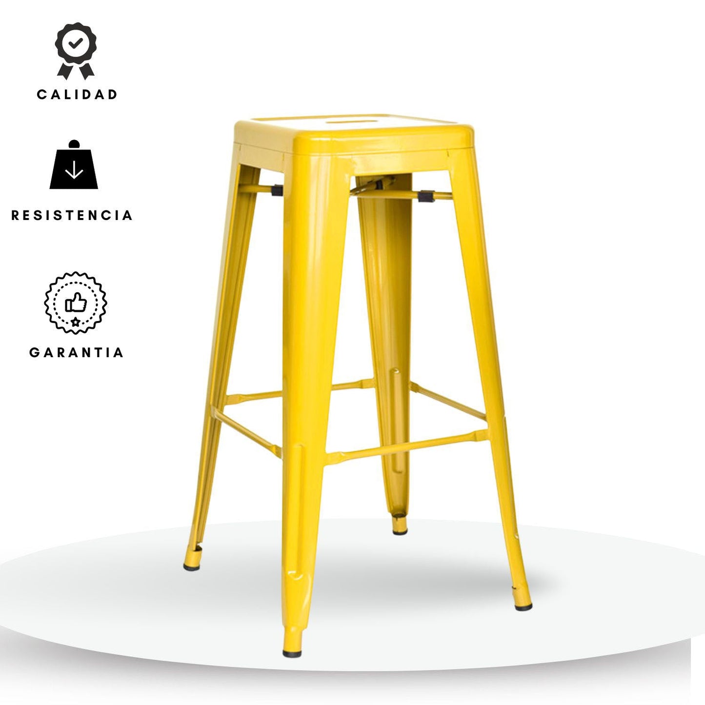 Silla de Barra Metalica Amarillo
