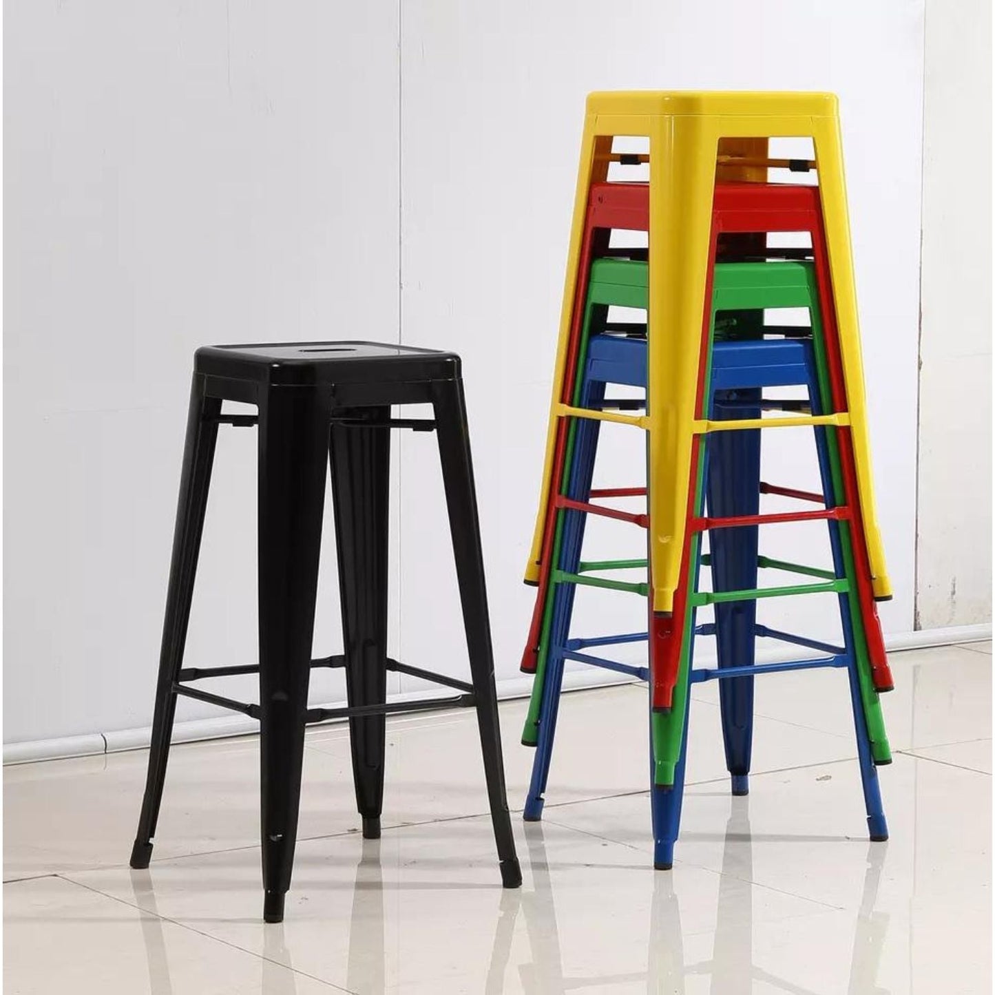 Silla de Barra Metalica Rojo