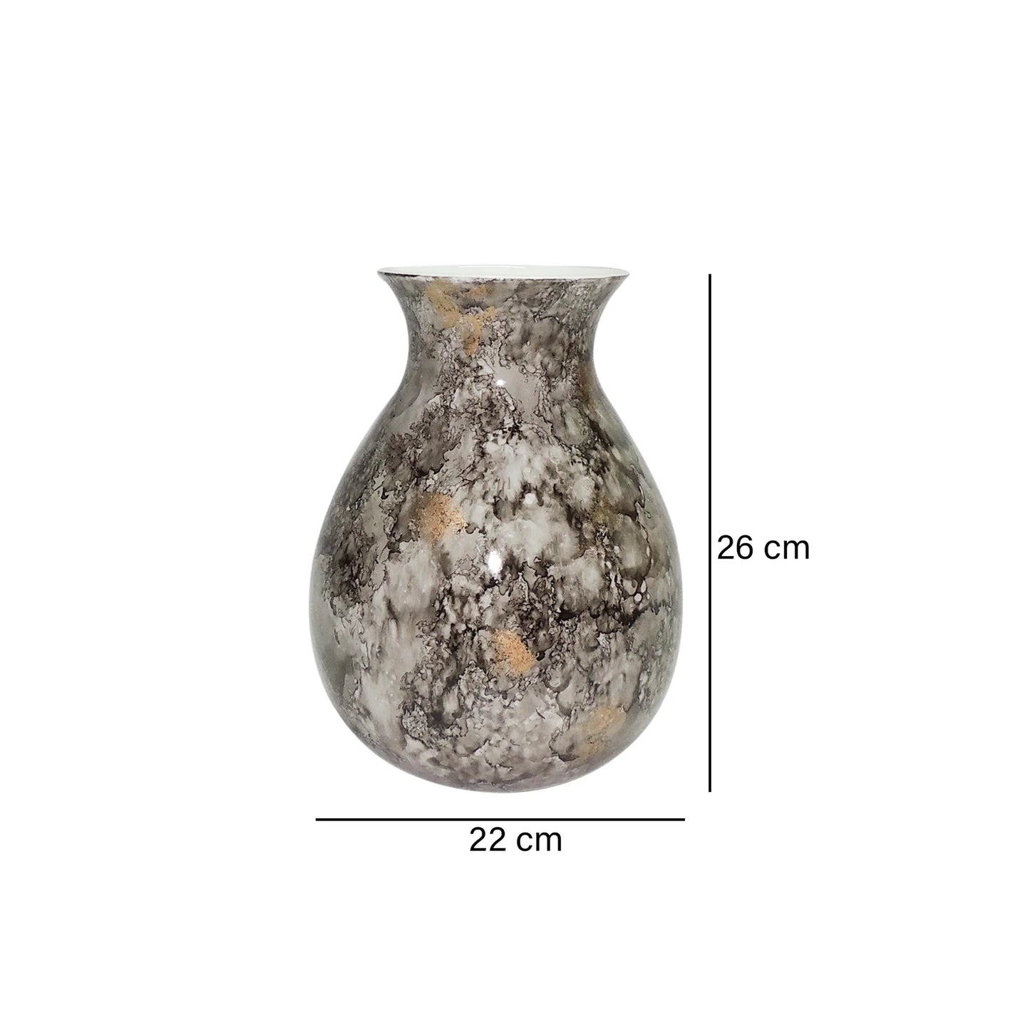 Jarrón Decorativo Gris Emperador 22X26 cm