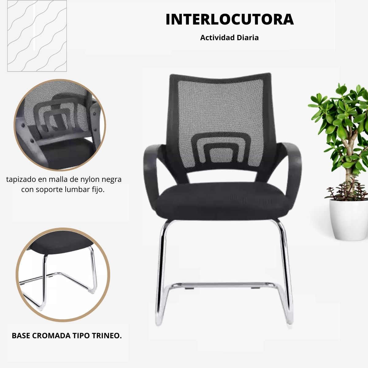 Silla De Oficina Berlin Interlocutora Negro