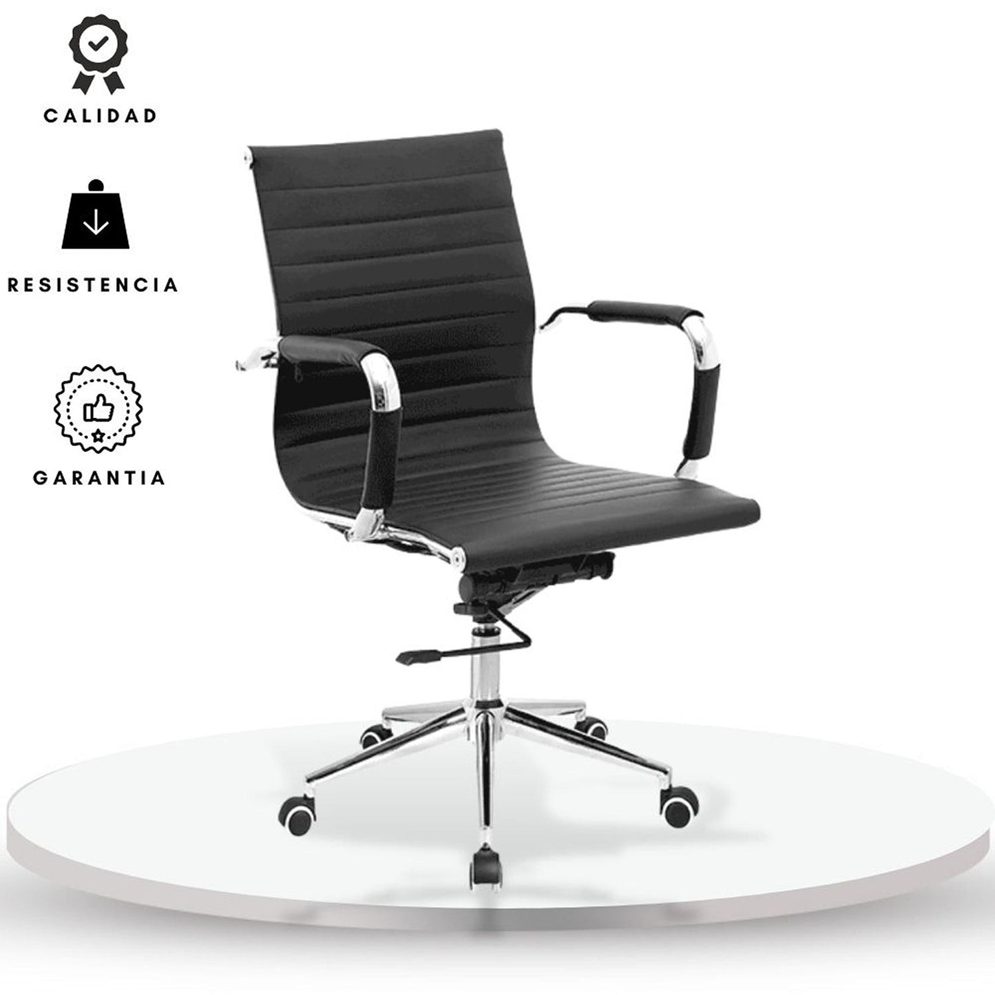 Silla De Oficina Alta Espalda Media Negro