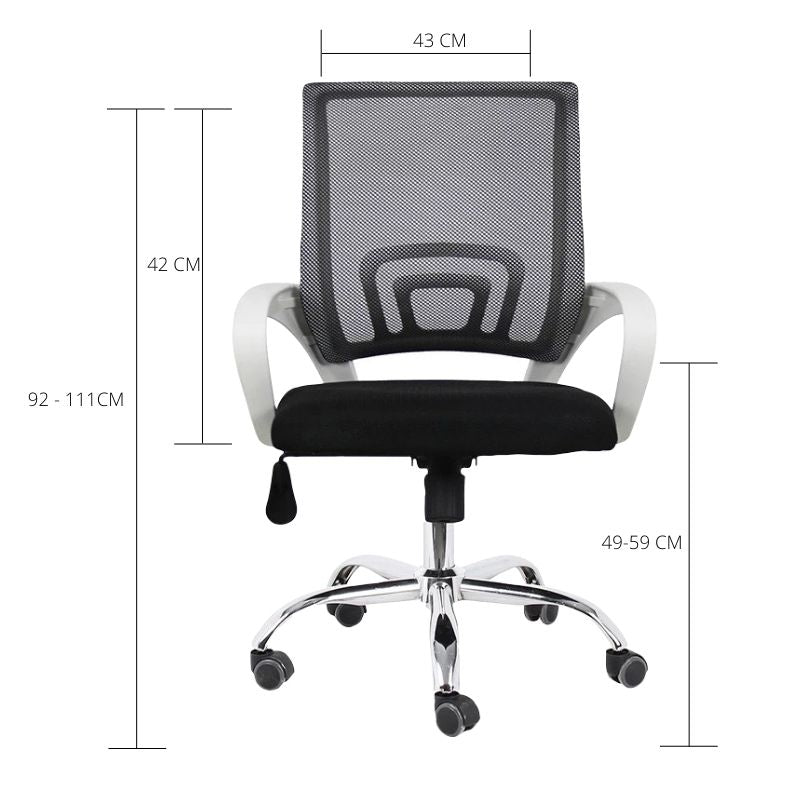 Silla De Oficina Berlin Premium Negro Blanco