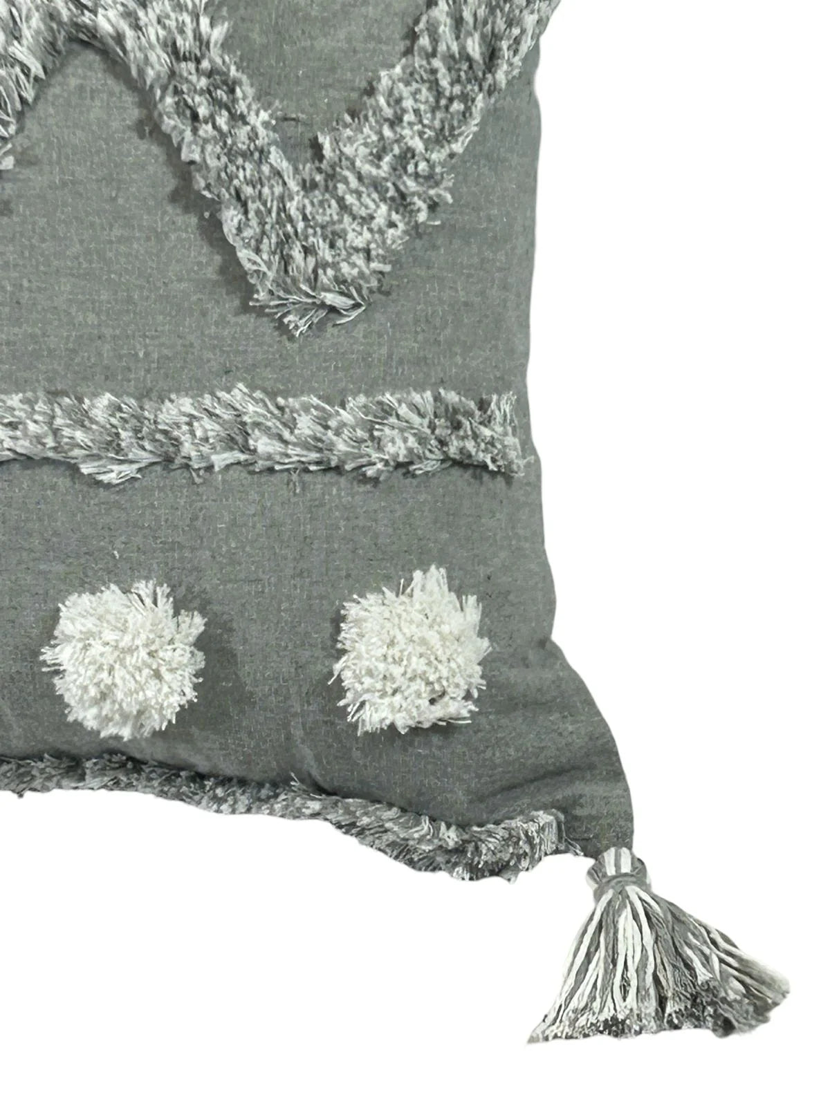 Cojin Decorativo Pepas Blancos y Gris