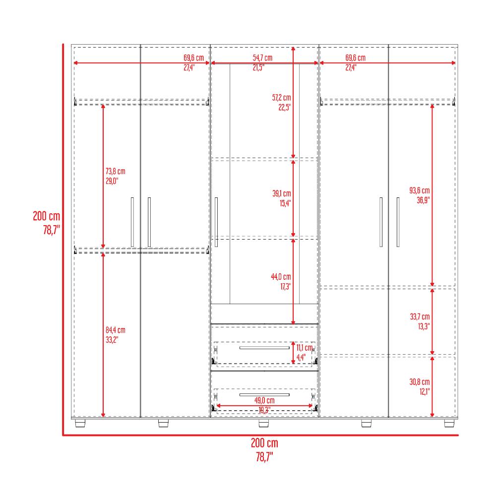 Closet Bigaf Espejo Milan Wengue