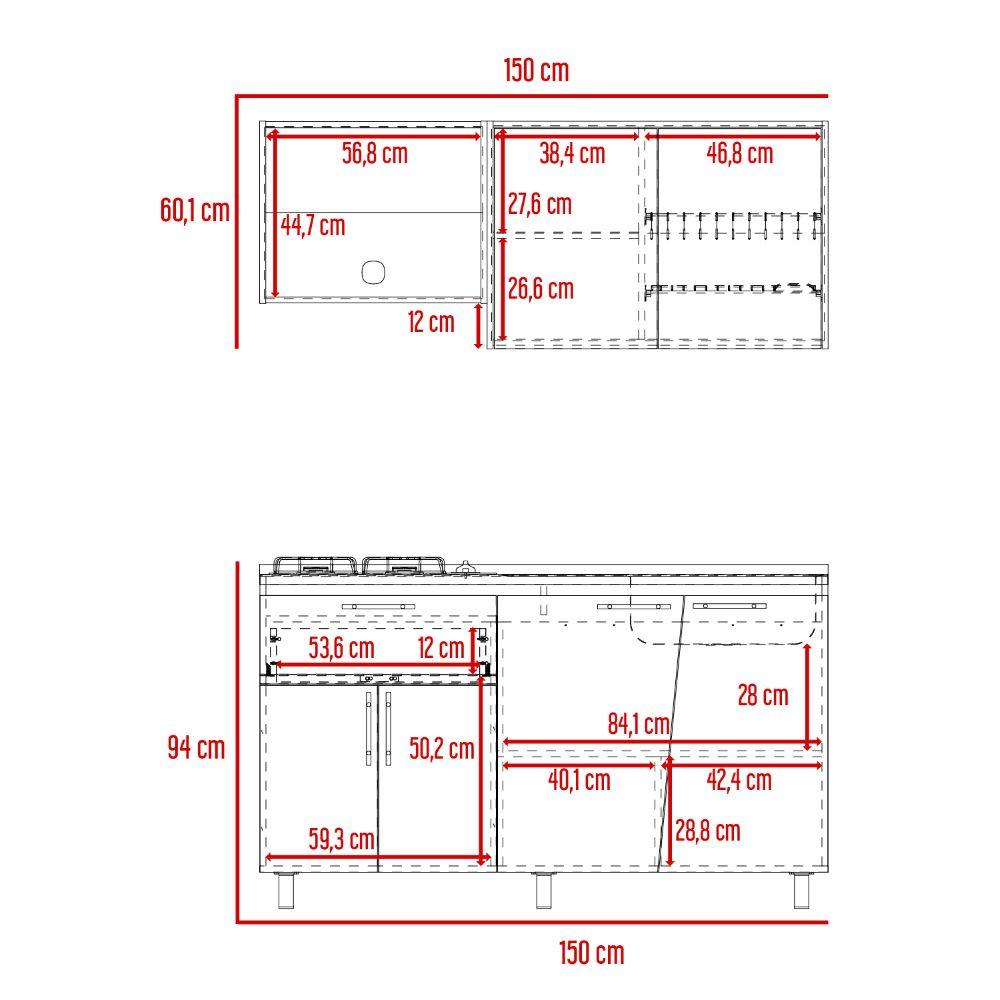 Cocina Integral Emilia Wengue y Miel con Poceta Derecha