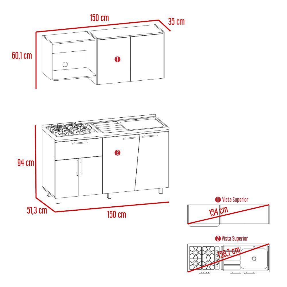 Cocina Integral Emilia Wengue y Miel con Poceta Derecha