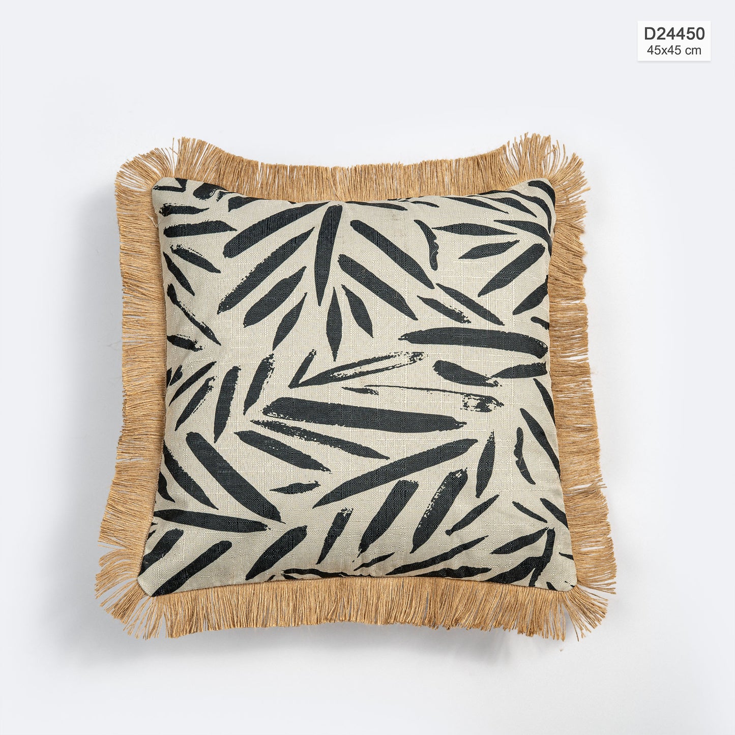 Cojin Decorativo Cuadrado Negro Beige