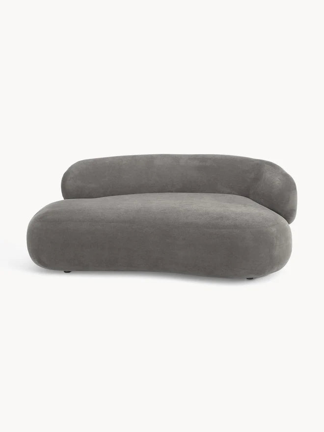 Sofa Minimalista Moderno Velvet Luxe Gris 2 Puestos