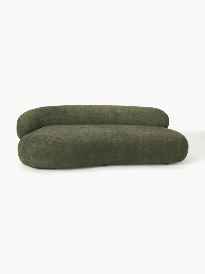 Sofa Minimalista Moderno Velvet Luxe Verde 3 Puestos