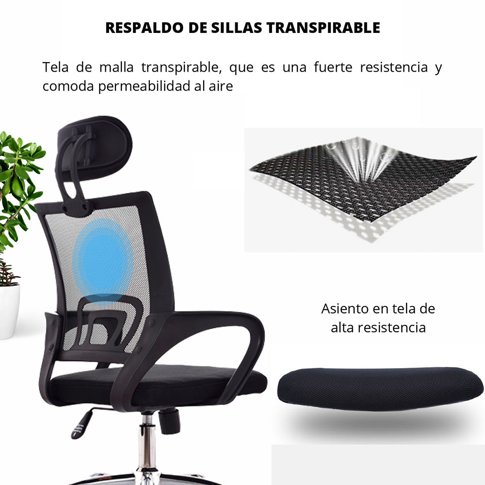Silla De Oficina Berlin Alta Negro