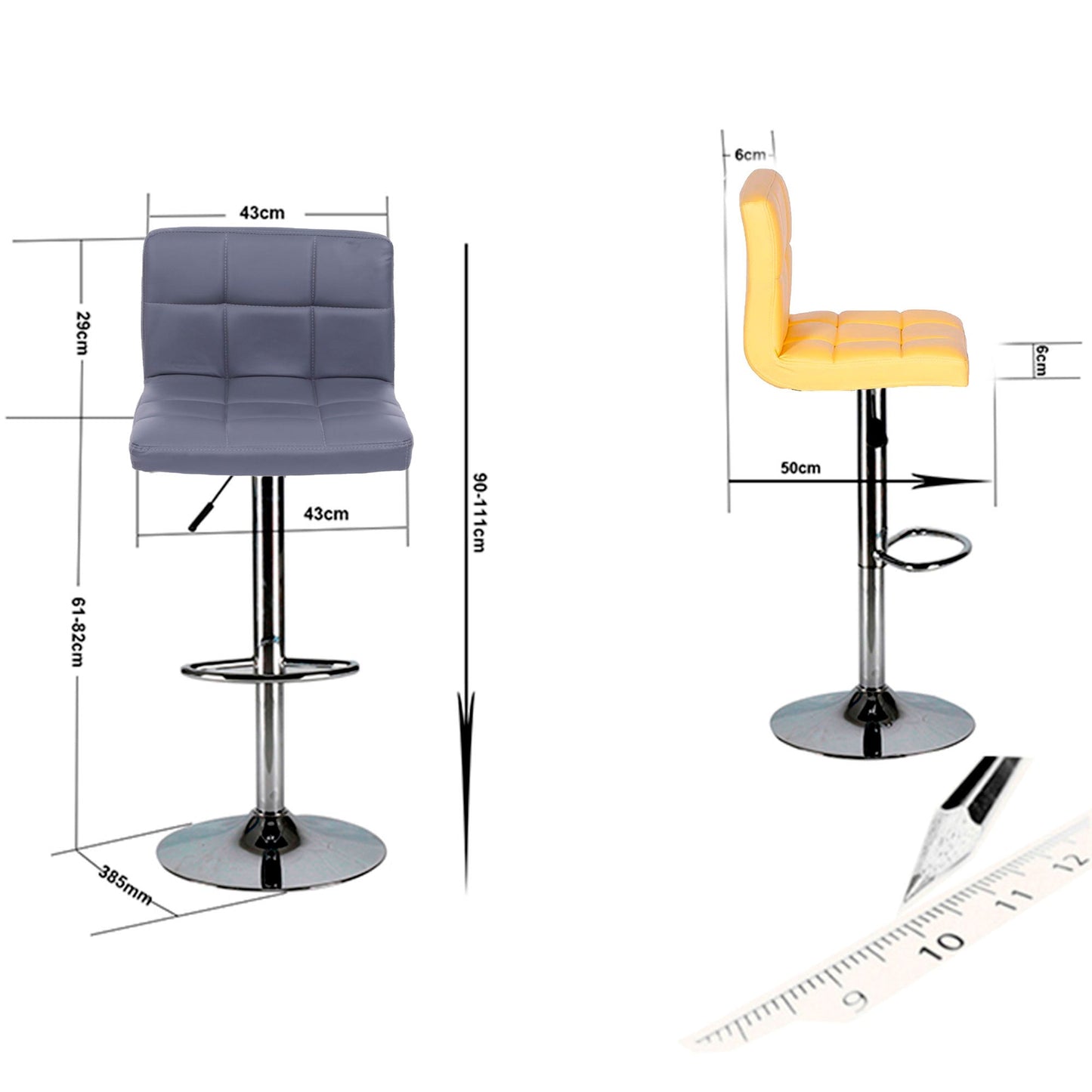 Silla de Barra Denis Gris