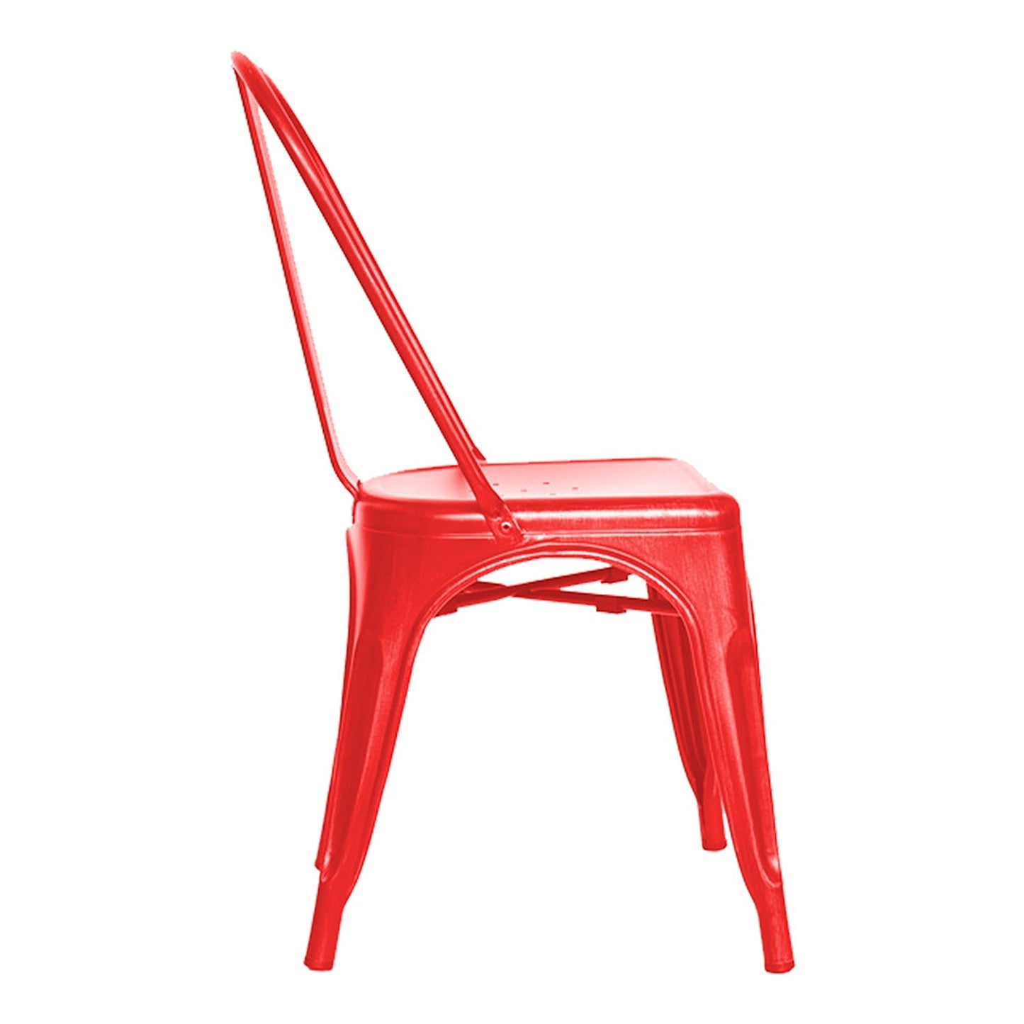 Silla Metalica con Espaldar Rojo