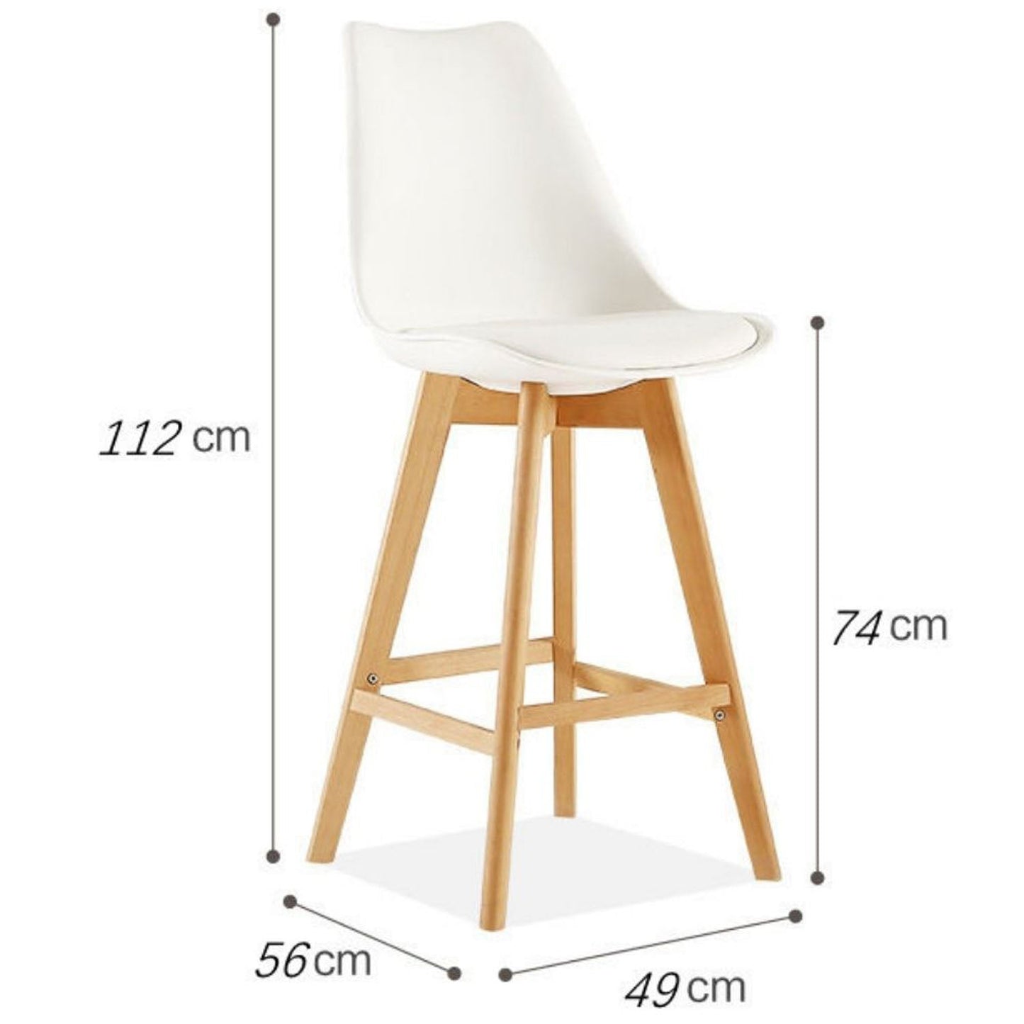 Silla de Barra Vernaza Tapizada Blanco