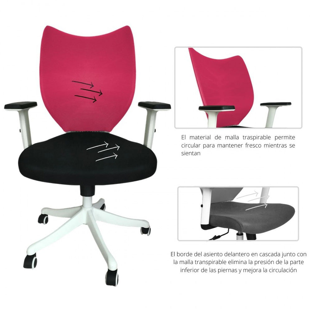 Silla De Oficina Averin Rosado