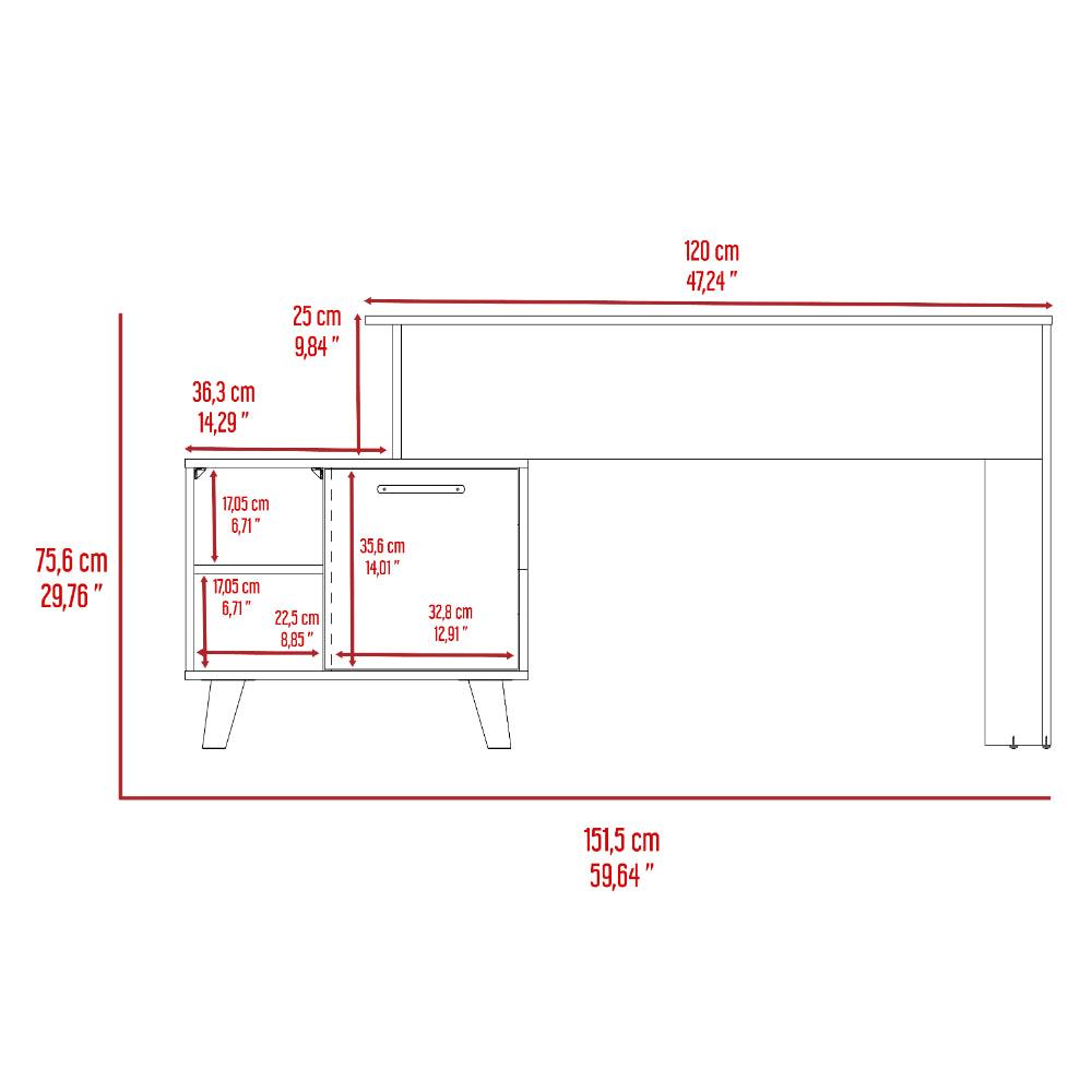 Escritorio Leira 150 1Pue Ceniza Taupe