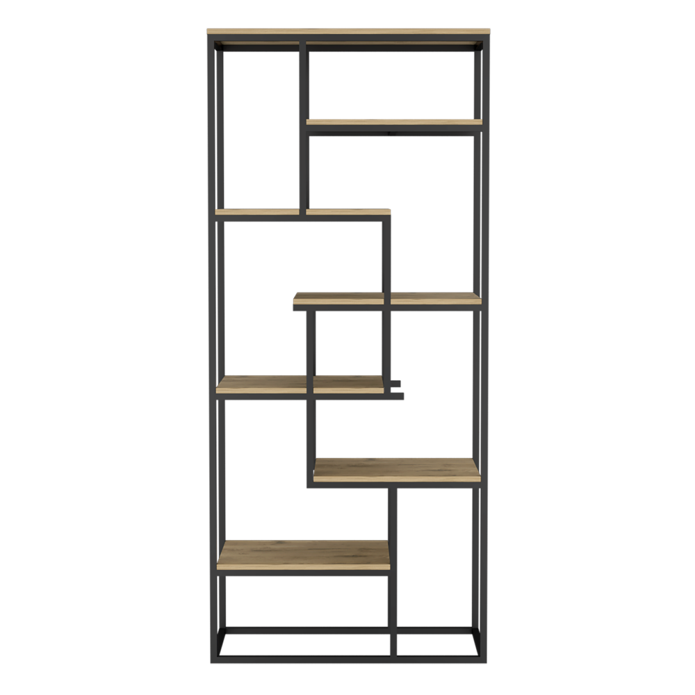 Estantería showy, Macadamia y Negro, Con entrepaños y Diseño Moderno