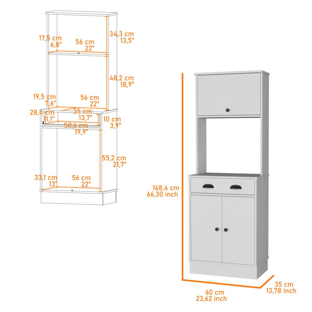 Alacena Tampa, Blanco, con multiples espacios de almacenamiento